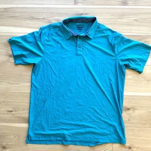 Straight Down aqua performance polo in XL